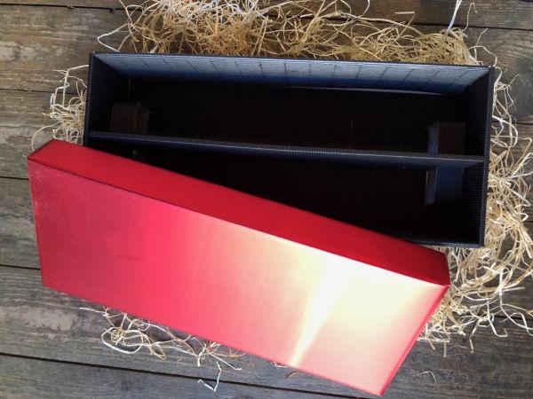 Geschenkkassette 3er Boden Schwarz mit Deckel Rot Online kaufen